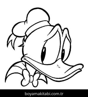 Donald Duck boyama sayfası – eğlenceli etkinlik, el becerilerini geliştirir