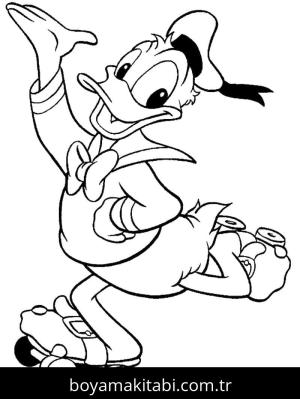 Donald Duck boyama sayfası – keyifli zaman, renkli çizimler