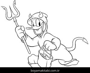 Donald Duck boyama sayfası – eğlenceli etkinlik, el becerilerini geliştirir