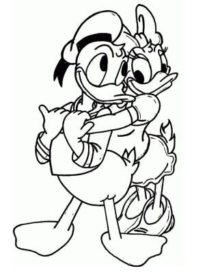 Donald Duck boyama sayfası,  coloring page, Donald Duck ve Daisy Duck’ı çiz, 