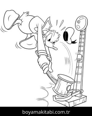 Donald Duck boyama sayfası – sanatsal çalışma, çocuklar için