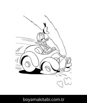 Donald Duck boyama sayfası – kolay boyama, eğitici aktivite