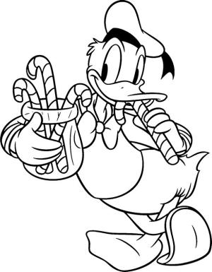 Donald Duck boyama sayfası,  coloring page, Donald Yeme Şeker, 