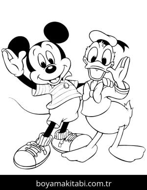 Donald Duck boyama sayfası – çocuk aktivitesi, PDF indir