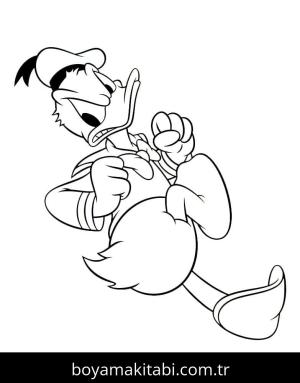 Donald Duck boyama sayfası – çizgi film temalı, basit çizim