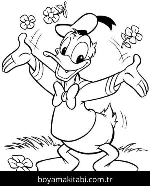 Donald Duck boyama sayfası – boyama çalışması, yaratıcılığı geliştirir