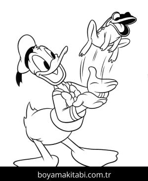 Donald Duck boyama sayfası – okul öncesi, evde etkinlik