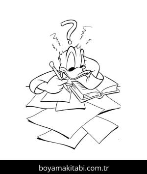 Donald Duck boyama sayfası – eğitici aktivite, yaratıcılık