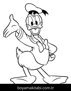 Donald Duck boyama sayfası – sanatsal çalışma, çocuklar için