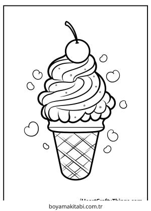Dondurma boyama sayfası – boyama etkinliği, çocuk aktivitesi