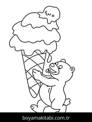 Dondurma boyama sayfası – eğitici aktivite, yaratıcılık