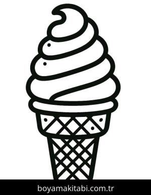 Dondurma boyama sayfası – sanatsal çalışma, çocuklar için