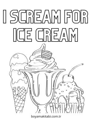 Dondurma boyama sayfası – keyifli zaman, renkli çizimler