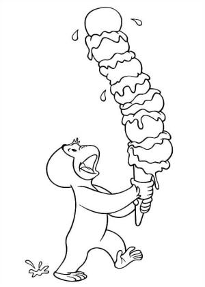 Dondurma boyama sayfası,  coloring page, Dondurmalı George, 