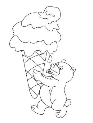 Dondurma boyama sayfası,  coloring page, Büyük Dondurmalı Ayı, 