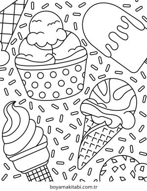 Dondurma boyama sayfası – boyama etkinliği, çocuk aktivitesi