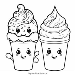 Dondurma boyama sayfası – ücretsiz yazdır, boyama etkinliği