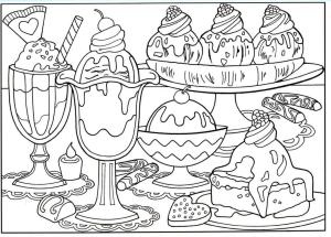 Dondurma boyama sayfası,  coloring page, Dondurma ile bir Tablo, 