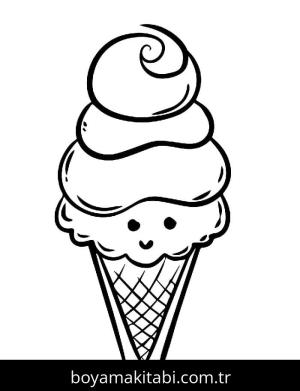 Dondurma boyama sayfası – çocuk aktivitesi, PDF indir
