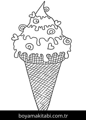 Dondurma boyama sayfası – boyama çalışması, yaratıcılığı geliştirir