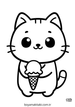 Dondurma boyama sayfası – eğlenceli etkinlik, el becerilerini geliştirir