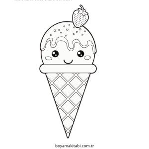 Dondurma boyama sayfası – boyama etkinliği, çocuk aktivitesi