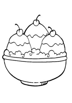 Dondurma boyama sayfası,  coloring page, Dondurma Kasesi, 