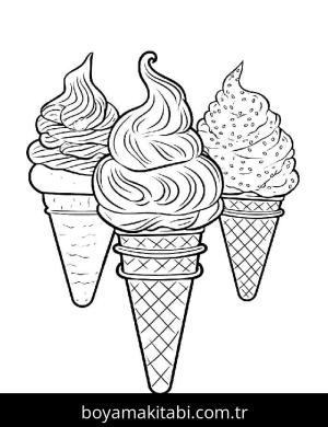 Dondurma boyama sayfası – çocuklar için, çizgi film temalı