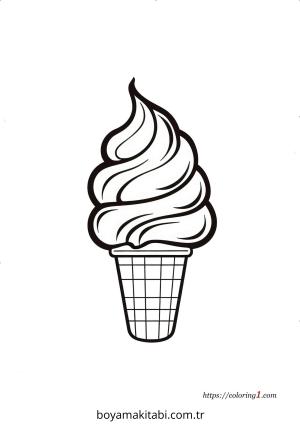 Dondurma boyama sayfası – sevimli karakter, sanatsal çalışma