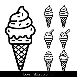 Dondurma boyama sayfası – yaratıcılık, eğlenceli etkinlik