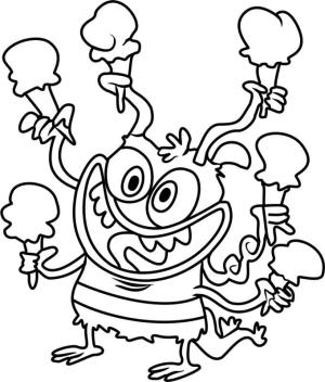 Dondurma boyama sayfası,  coloring page, Dondurmalı Bunsen, 