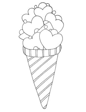 Dondurma boyama sayfası,  coloring page, Sevgililer Günü İçin Dondurma, 