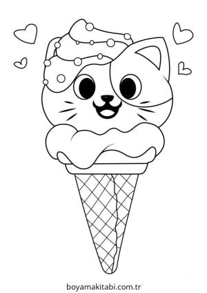 Dondurma boyama sayfası – renkli çizimler, okul öncesi
