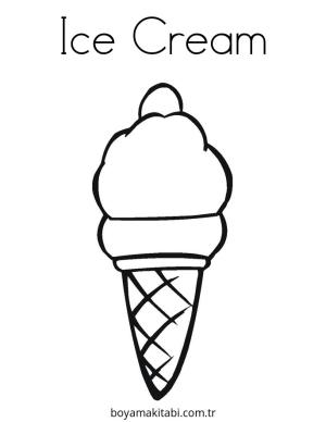 Dondurma boyama sayfası – okul öncesi, evde etkinlik