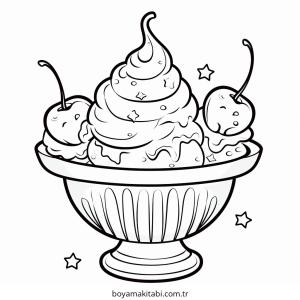 Dondurma boyama sayfası – el becerilerini geliştirir, boyama çalışması