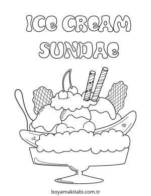 Dondurma boyama sayfası – el becerilerini geliştirir, boyama çalışması