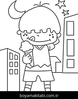 Dondurma boyama sayfası – renkli çizimler, okul öncesi