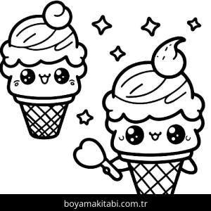 Dondurma boyama sayfası – el becerilerini geliştirir, boyama çalışması