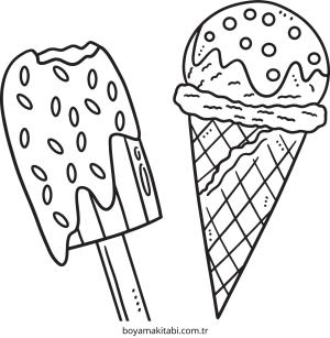 Dondurma boyama sayfası – sanatsal çalışma, çocuklar için
