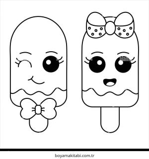 Dondurma boyama sayfası – kolay boyama, eğitici aktivite