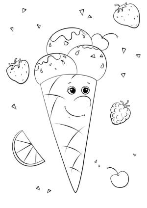 Dondurma boyama sayfası,  coloring page, Dondurma Karakteri Sevimli, 