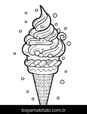 Dondurma boyama sayfası – PDF indir, sevimli karakter