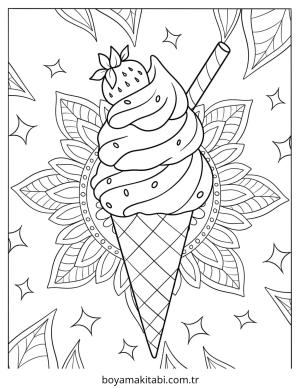 Dondurma boyama sayfası – evde etkinlik, ücretsiz yazdır