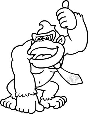 Donkey Kong boyama sayfası,  coloring page, Mutlu Eşek Kong, 