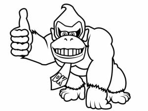 Donkey Kong boyama sayfası,  coloring page, Senin gibi Eşek Kong, 