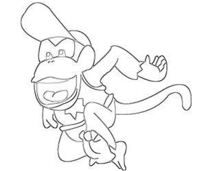 Donkey Kong boyama sayfası,  coloring page, Diddy Kong’u Çizim, 