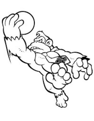 Donkey Kong boyama sayfası,  coloring page, Eşek Kong Holding Topu, 