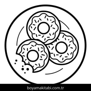 Donut boyama sayfası – boyama etkinliği, çocuk aktivitesi