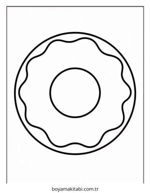Donut boyama sayfası – boyama etkinliği, çocuk aktivitesi