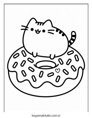 Donut boyama sayfası – okul öncesi, evde etkinlik